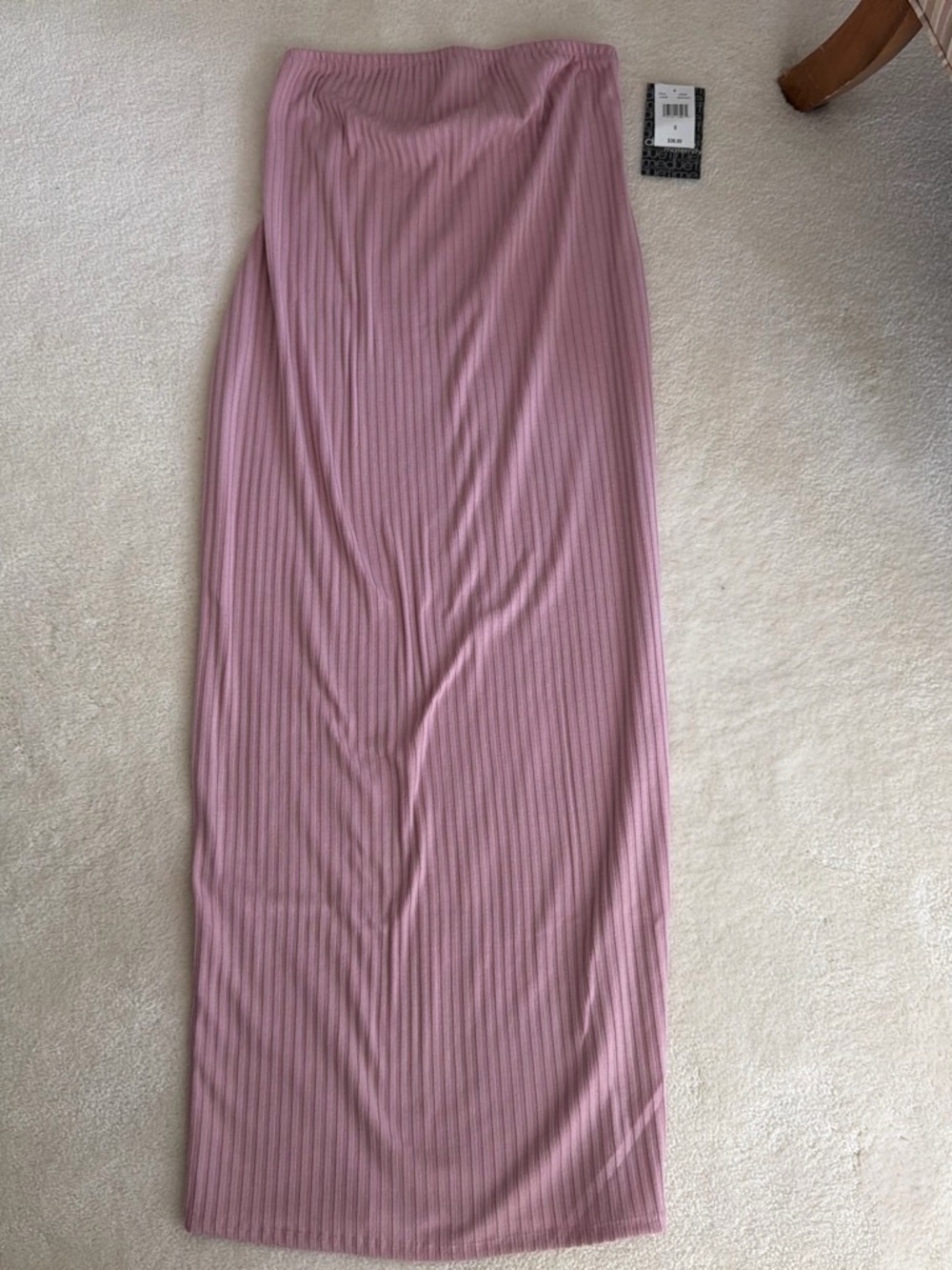 BeMaternity Ribbed Maxi Dress in Dusty Pink